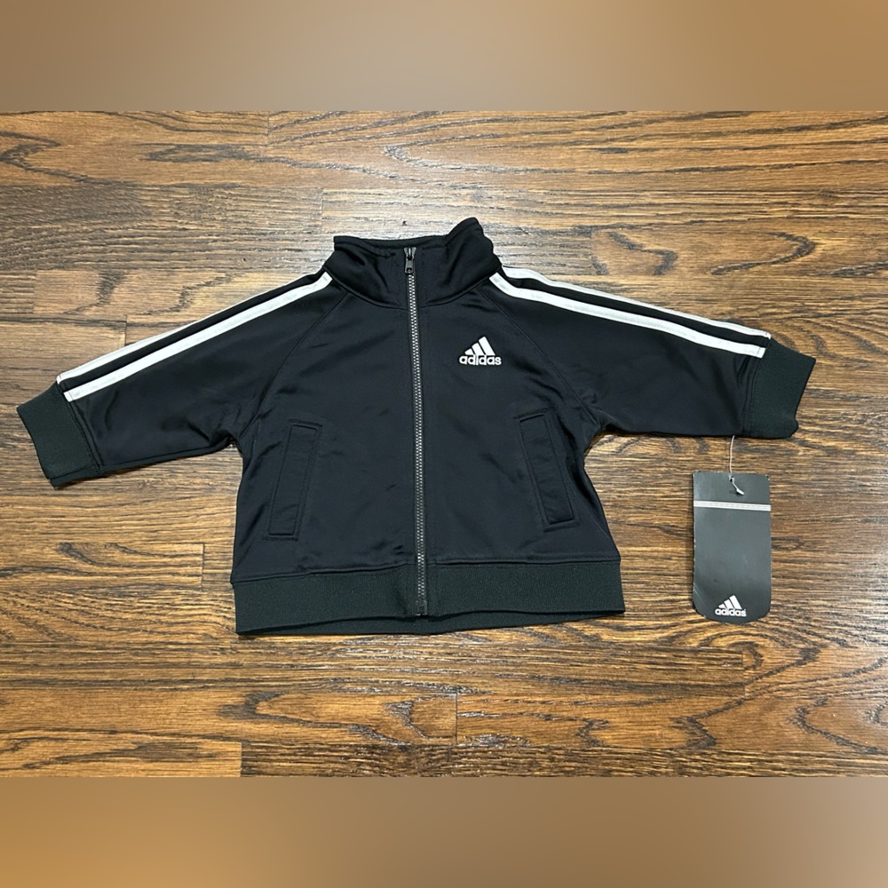 Adidas Black Jacket with White Accents